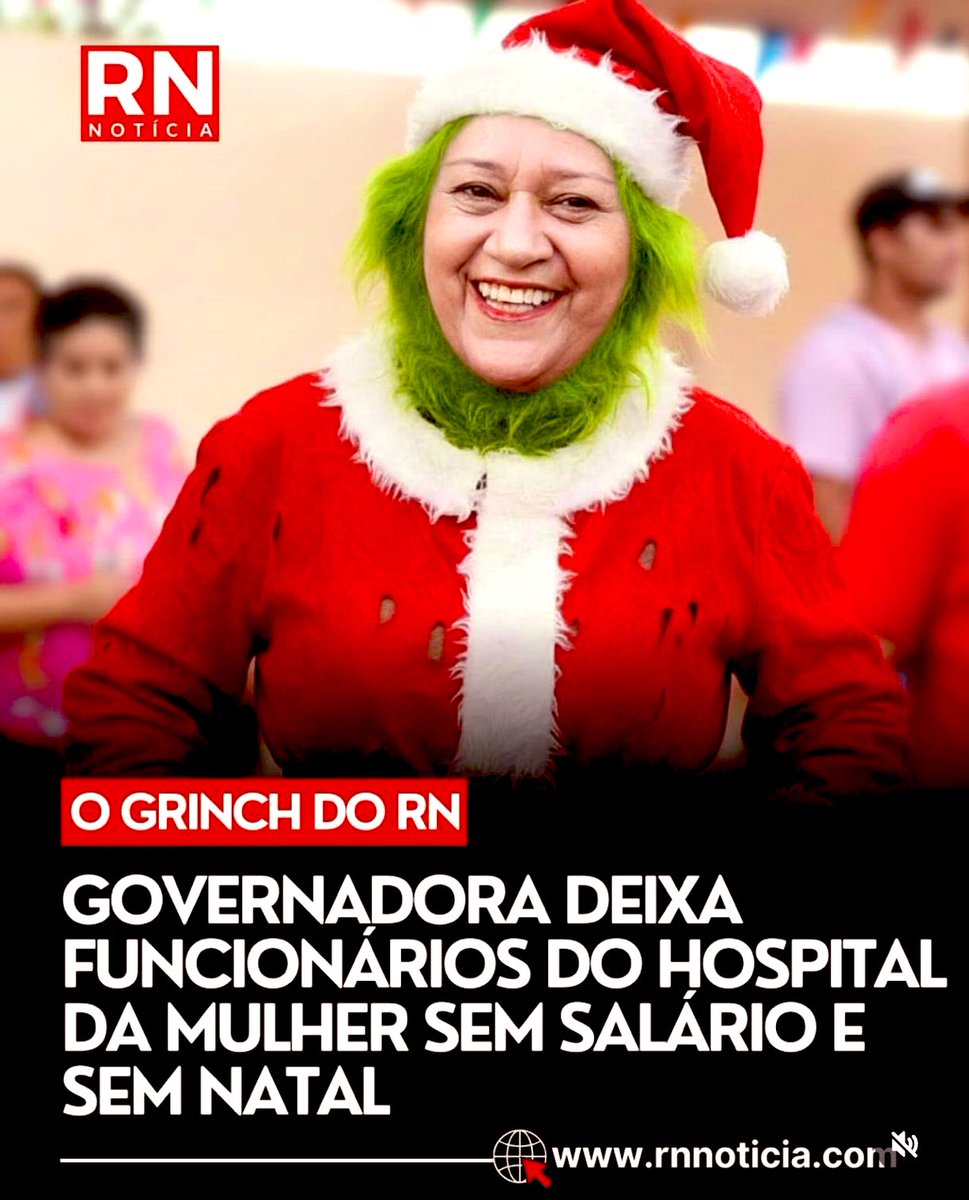 Ladynhaaa's tweet image. Mentira que a governadora do Gopí deixou o povo do hospital sem salário?

Grinch do RN.
#ForaPT #ForaEsquerda
