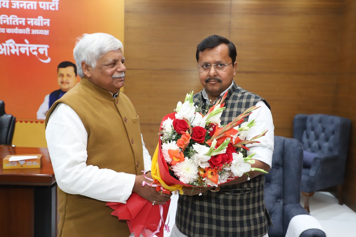 vishnumppalamu's tweet photo. नई दिल्ली में @BJP4India के नवनियुक्त माननीय राष्ट्रीय कार्यकारी अध्यक्ष आदरणीय श्री @NitinNabin जी से मुलाकात किया और उन्हें नव दायित्व हेतु हार्दिक बधाई एवं शुभकामनाएं दी।

@BJP4Jharkhand @narendramodi @JPNadda #NitinNabin #BJP4IND https://t.co/rF3eARDt1r
