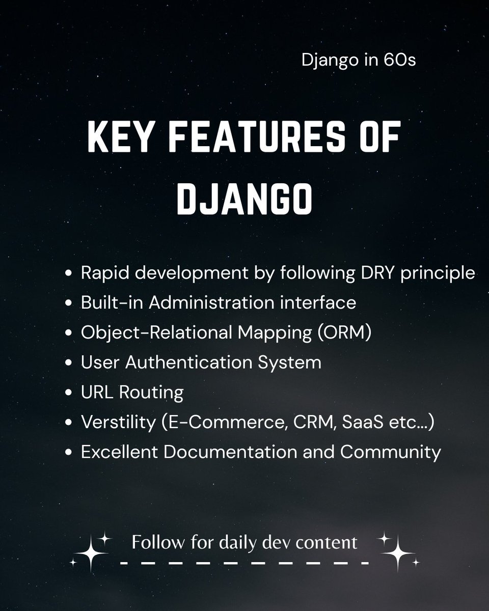 faisaliqbal95's tweet image. Django explained simply for beginners.
No hype. Just facts.
If you’re learning Python and confused about frameworks, this is your starting point.
Follow for daily dev content.

#django #pythondeveloper #pythonprogramming #learncoding #beginnerdev #python #webdevelopment