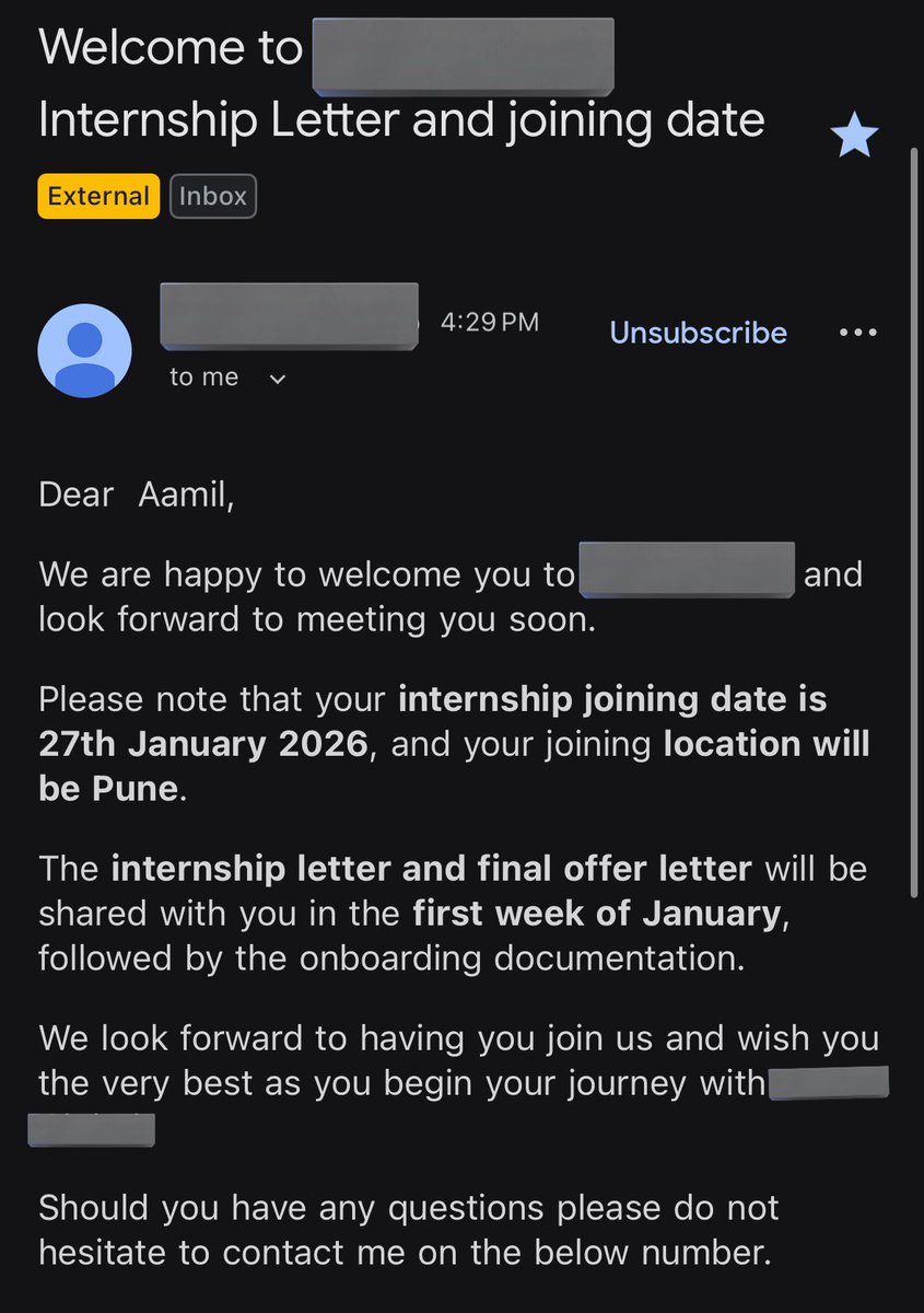 aamil_a's tweet photo. Finally Placement sorted🥹
Audience from Pune please react , wanted some info.. https://t.co/JopoUjcgRw