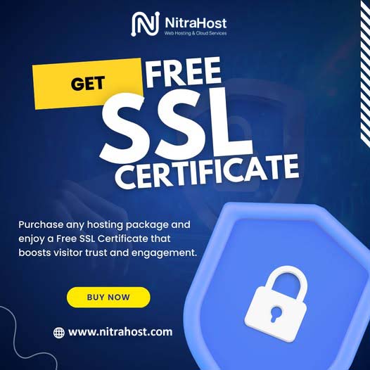 Show to your visitors you're Secured! 🔐

Purchase any hosting package and enjoy a Free SSL Certificate that boosts visitor trust and engagement.
Why you need SSL?
🔐 Encrypts Data
🆔 Verifies Your Site
🧩 Protects Data
📈 Helps SEO
🤝 Builds Trust

#NitraHost #FreeSSL