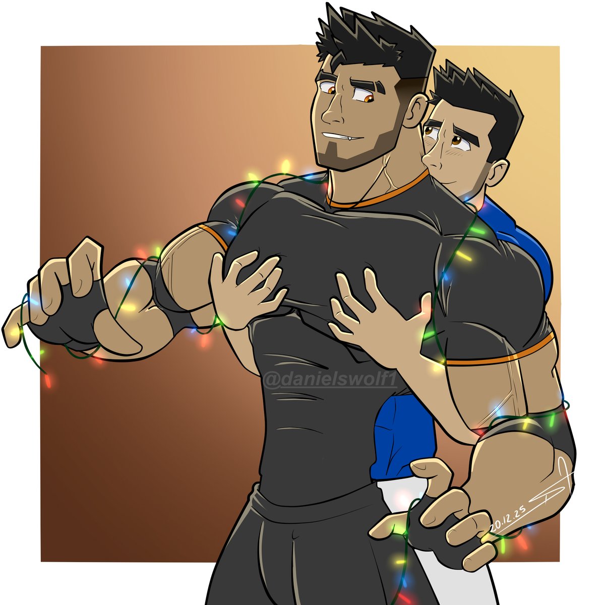 DanielsWolf1's tweet photo. Oh christmas decoration is always something so nice ;)
Btw sorry for te techno I like so much that music haha
#Galen, #Daniels (blue) are my OCs
#musclecharacter #originalcharacter #baraart #baraartist https://t.co/U6AjW8ht0k
