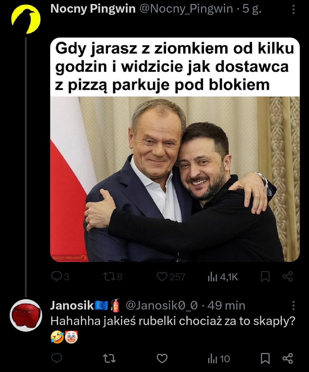 Hahaha nocnik spłakogwin 🤣🤡 <a href="/Nocny_Pingwin/">Nocny Pingwin</a>