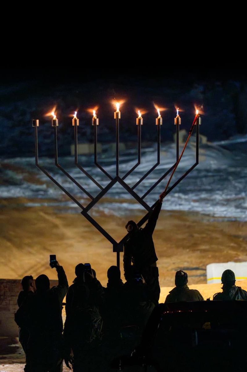 Broide's tweet image. The menorah burns tonight at the peak of Mount Hermon.

Seventh night of Hanukkah.
Israel’s highest point.
Light in the cold and the dark.