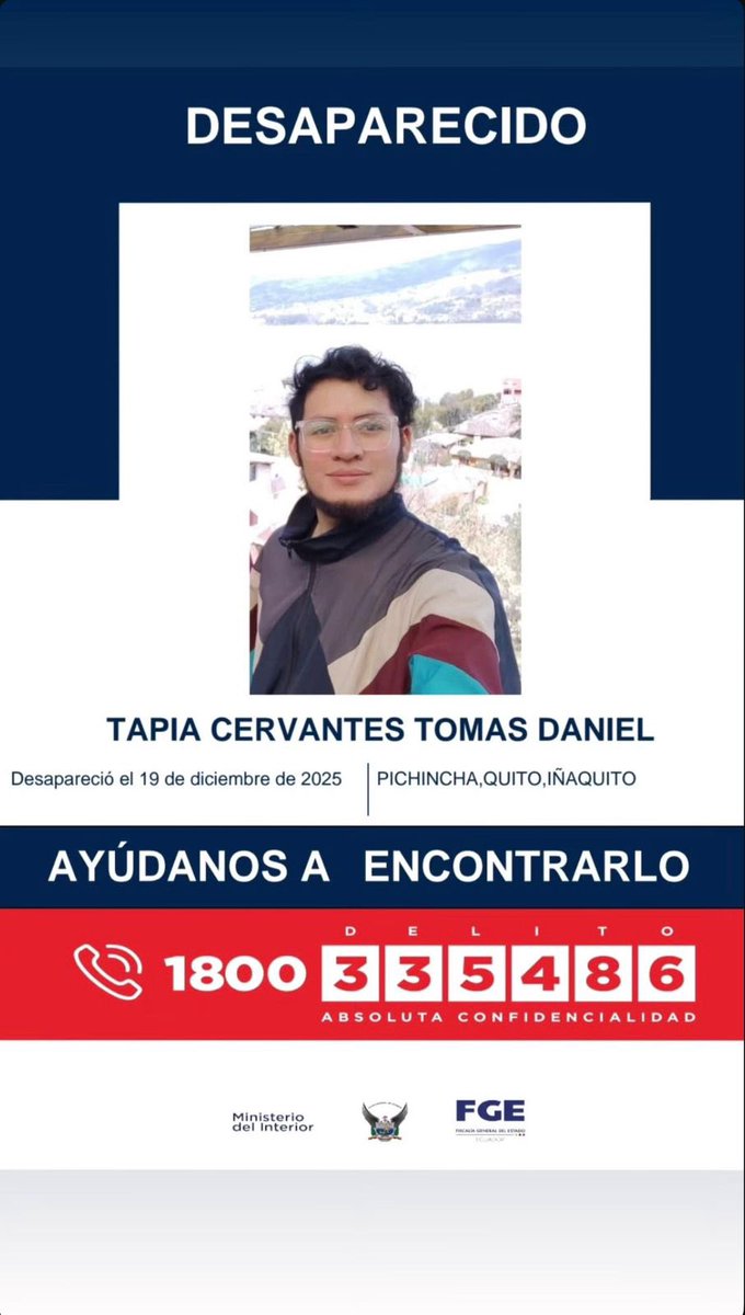 ❗️URGENT❗️Anoche el y sus amigos fueron asaltados y secuestrados en un taxi. Sus amigos ya aparecieron, pero Tomás no.
Desde entonces no se sabe nada de él. Cualquier información, por mínima que parezca, puede ayudar.
Gracias de corazón por compartir.
