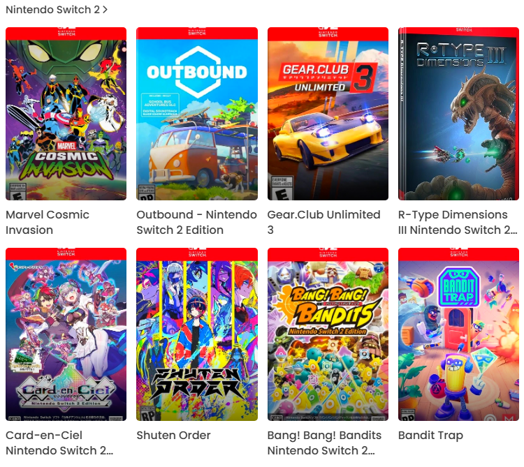 List of games with proper physical release on Nintendo Switch 2