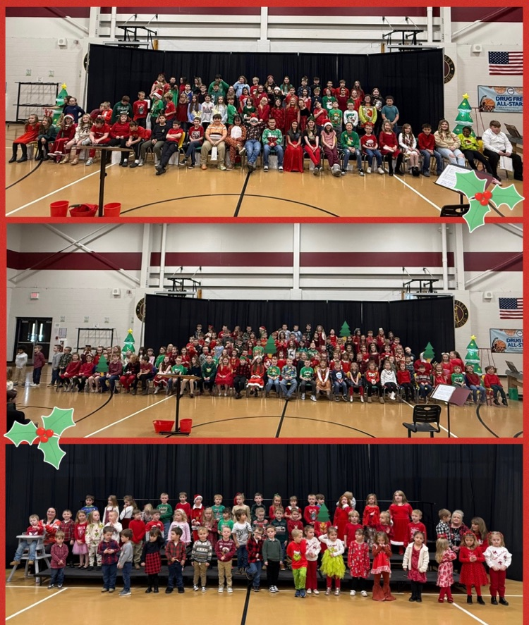 SchoolsWyoming's tweet photo. At Pineville Elementary School, “The best way to spread Christmas cheer is singing loud for all to hear!” 🎶 Mrs. Leather’s music classes performed their Christmas programs for family and friends. We are so proud of our superstars! 🎄❤️ #ChristmasCheer #PESPride https://t.co/GckPkDe09s