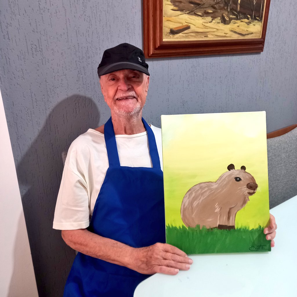 ACaixaLilas's tweet image. Mais uma tela a venda, pessoal. Capivarinha,  o primeiro a me mandar msg, fica com ela ❤️ 21 974360354.