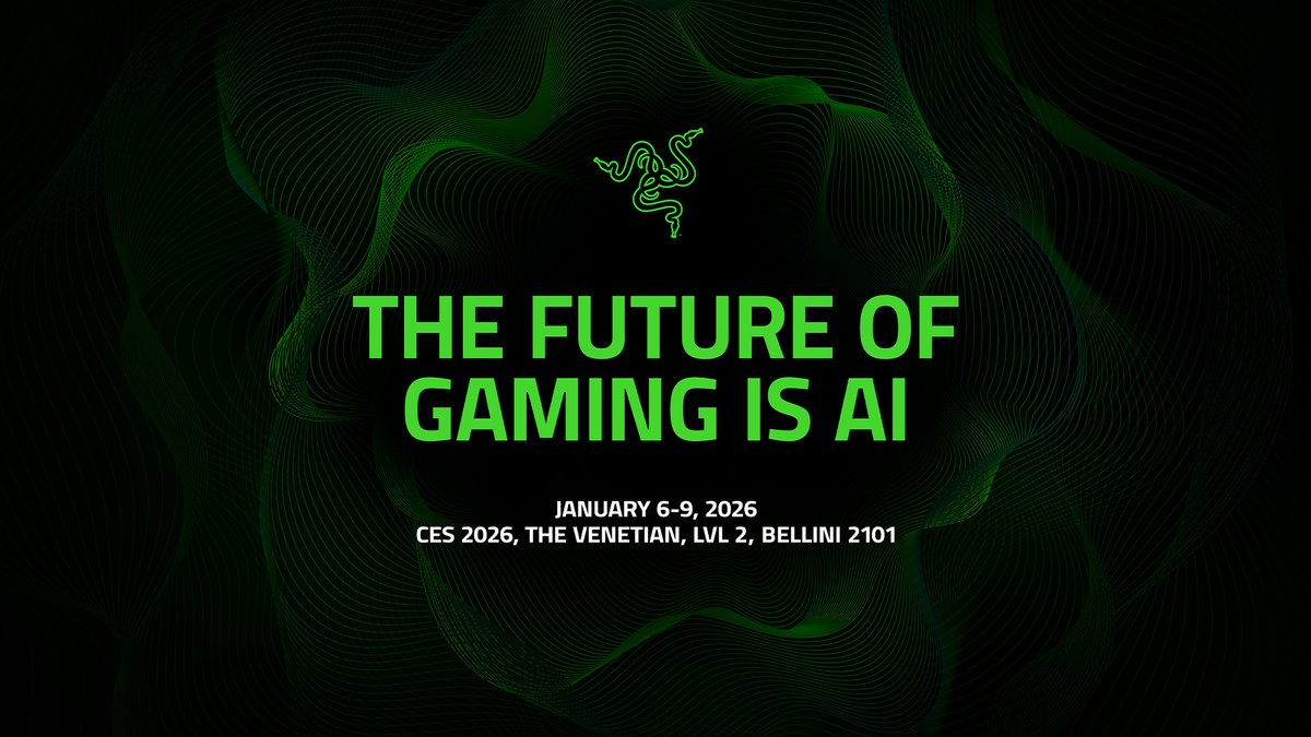 Razer's tweet image. Next-level hardware. Next-gen innovations. Join us at #CES2026Razer for our latest product announcements and unveilings. What do you think we'll be announcing?

Sign up to be the first to know what we're announcing: rzr.to/CES2026Razer