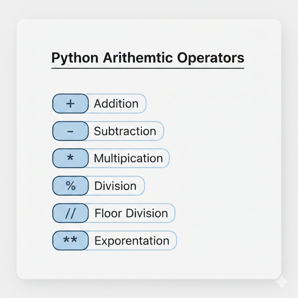 hariom_dhok's tweet image. Day 19 – Arithmetic Operators in Python
Started with basics: +  -  *  /  %  //  **
Understanding how Python handles calculations.
#python #Coding #CodingJourney #AI #ArtificialInteligence #Tech #learning #day19