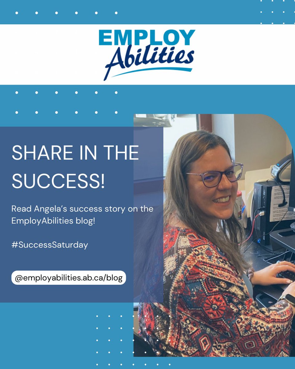 EmployAbilities's tweet image. #SuccessSaturday!
After a period of unemployment, EmployAbilities helped Angela with her resume, cover letter and interview skills. She used our job search coaching and secured employment with City Glass! 

Read her story. ⬇️
employabilities.ab.ca/share-in-the-s…