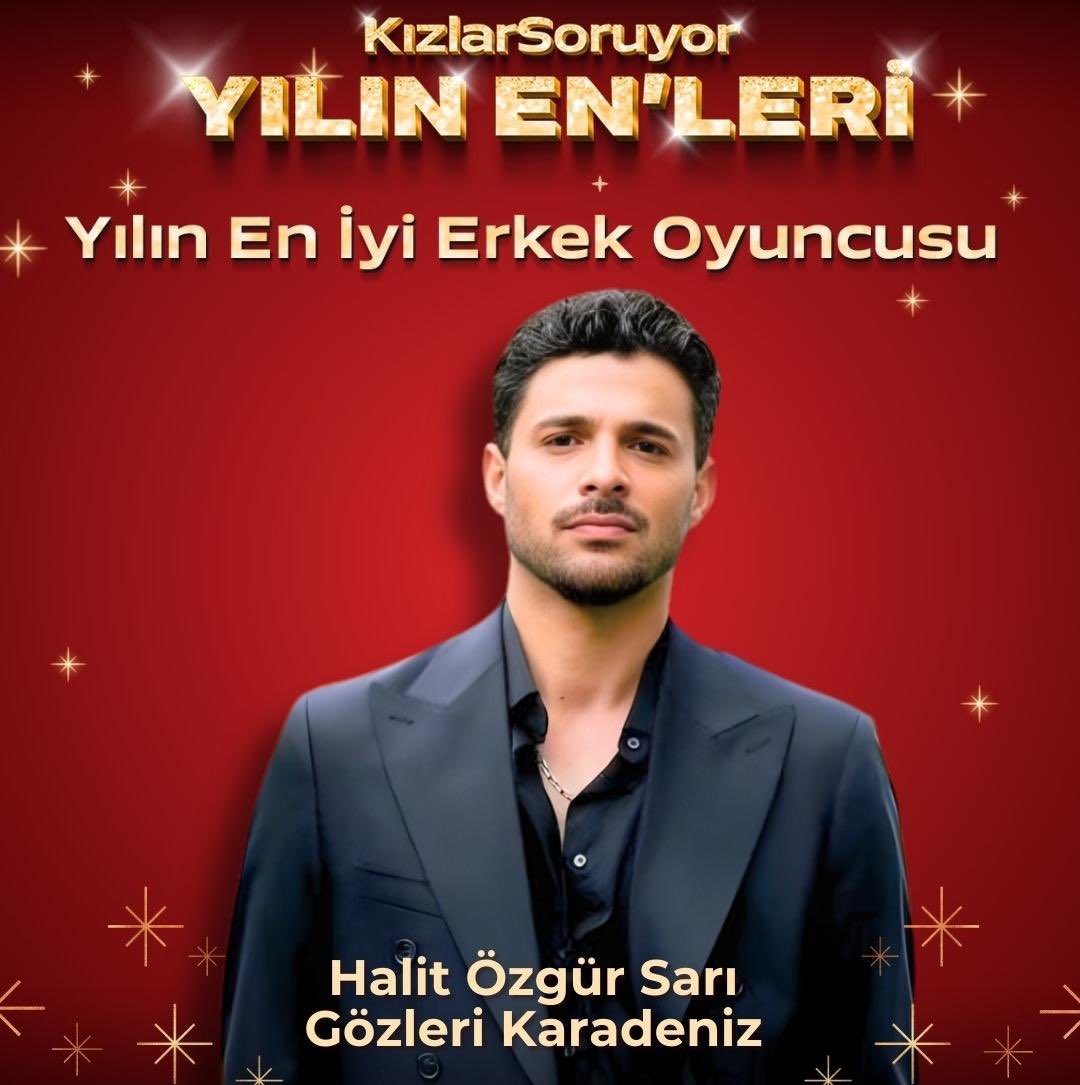 MuzikveTV's tweet image. Kızlar Soruyor Yılın En’leri Anketler’inde "Yılın En İyi Erkek Oyuncusu” #HalitÖzgürSarı seçildi. Tebrikler. 👏