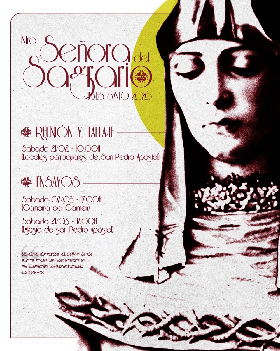 CSagradaCena's tweet image. COMISARÍA DE HERMANOS DE CARGA//

Publicamos el calendario de ensayos para el próximo Jueves Santo, 2 de abril de 2026.

Todas aquellas personas que quieran cargar la próxima Semana Santa deberán acudir a la reunión y tallaje con zapatilla negra.

Autor: Carlos A. Fdez Griñolo