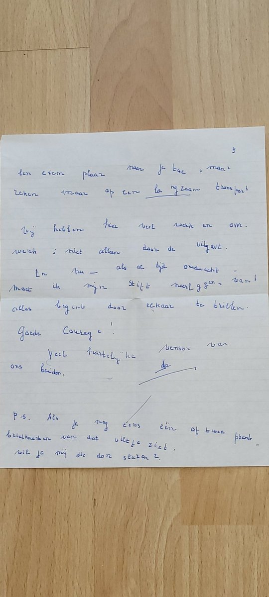 Woorden in het noodpakket: Gerhardt, Davíð,of Lúther ?'Ik lag en sliep gerust...Tienduizenden niet vrezen''. "Als morgen de wereld vergaat, plant ik vandaag nog een boom''. "Ieder was bedreigd door honger en angst. Toen gooide ik mij op mijn dissertatie.." Manuscript I.G.