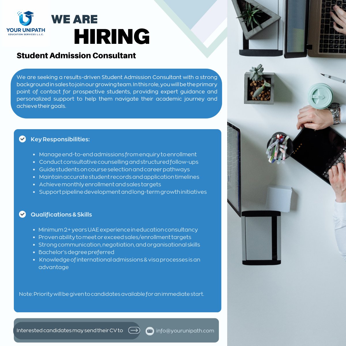 Thahir09's tweet photo. JOB OPENING - Immediate Hiring - Student Admission Consultant https://t.co/nfYj4szoYO