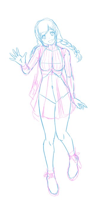 おはようございます!
朝お絵かき。
最近の若者ファッションの資料が無くて困った。
とりあえずでっちあげました。 