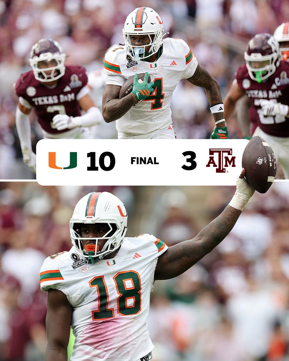 It's been a long time coming for the Canes‼️ 

Miami had not won a road or neutral site game against an AP Top-10 opponent since 2005 UNTIL TODAY 🔥