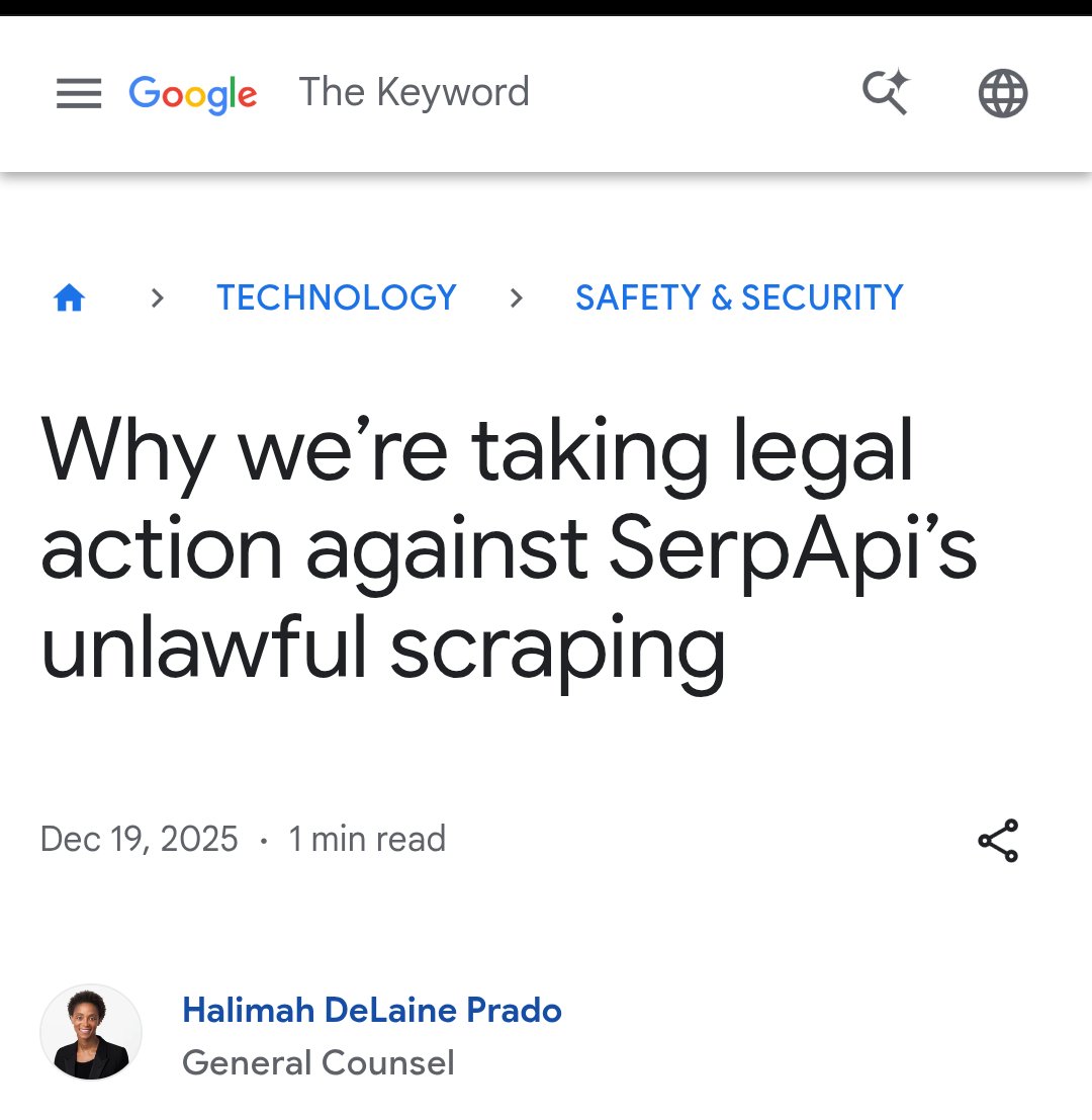 Google blog headline