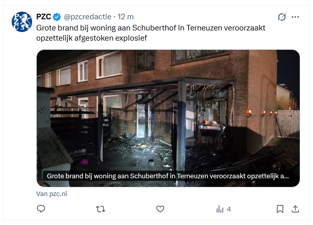 Opzettelijk Afgestoken Explosief Veroorzaakt Grote Brand