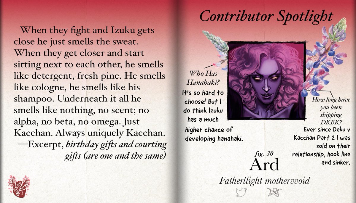 CYHZine's tweet image. 🫀🌸 CONTRIBUTOR SPOTLIGHT 🌸🫀

Today's spotlights are @alb13arte.bsky.social, @luxxible / @luxxible.bsky.social, and @fatherllight! We cannot wait to share their pieces with you!