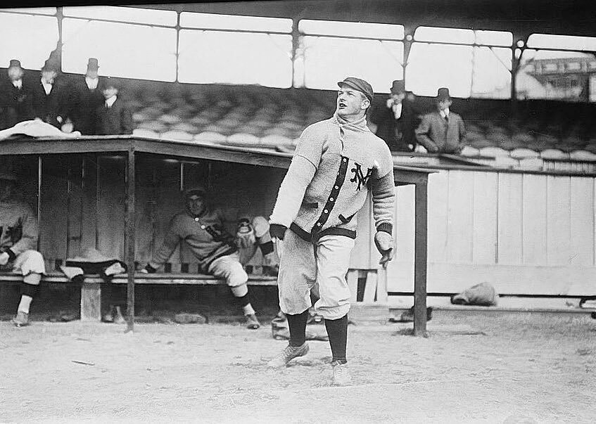 baseballinpix's tweet image. Christy Mathewson in a beautful NY Giants sweater , 1910