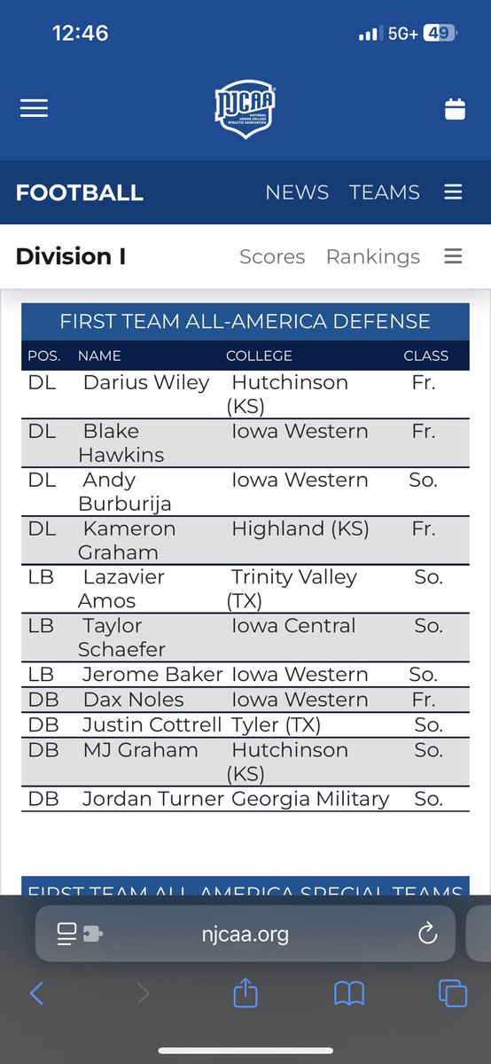 KameronGraham11's tweet image. #AGTG

Blessed to be named on the First Team All-American @_CoachMcGarry @JUCOFFrenzy @CoachRambo1 
@CoachG_314 @PrestidgeRicky