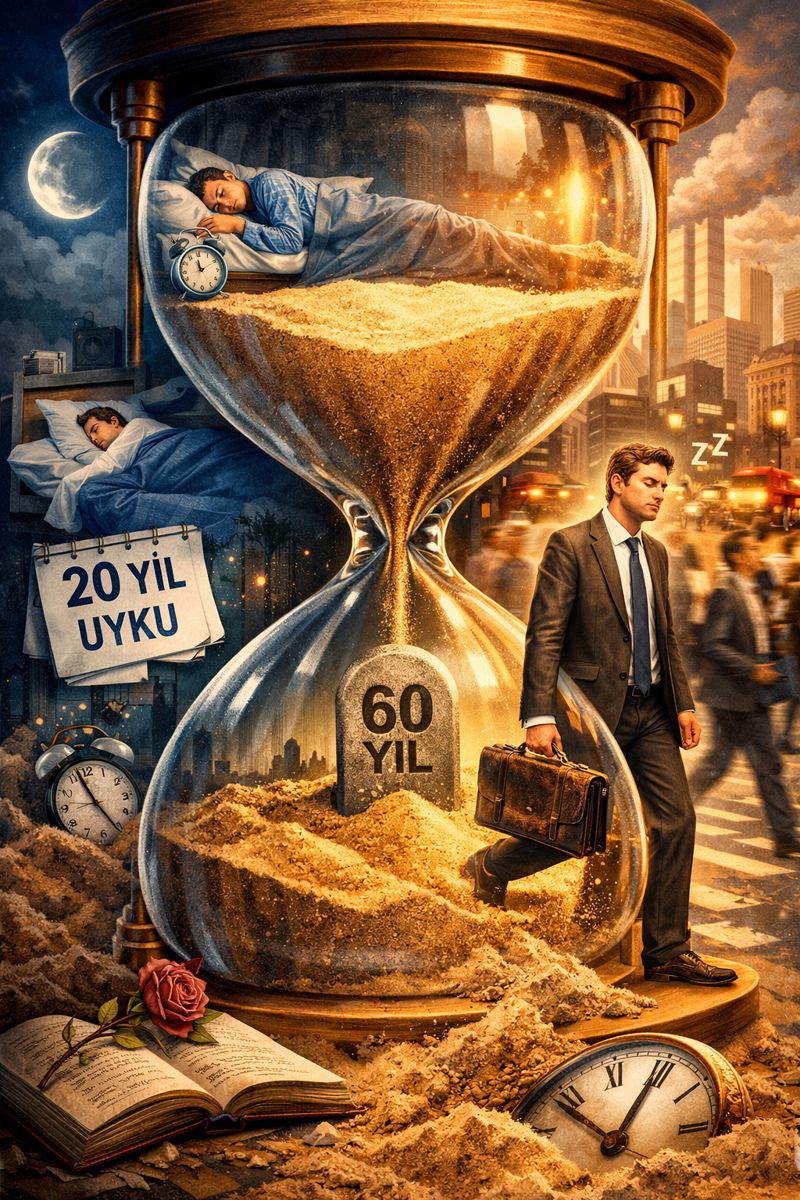 "Bir anda tükeniverir ömür sermayesi. Koca bir ömür dediği şey o kadar boş uğraşlar içinde geçer ki insanın, örneğin 60 yıl yaşadığını sanan biri günde 8 saatten 20 yıl uyur. Kalan 40 yılda da ayakta uyur. Ömür dediğin; işte budur!" <a href="/EmreDorman/">Emre Dorman</a>