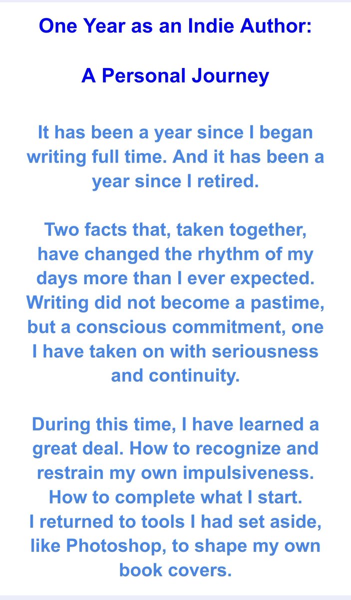 ViniciusSaoP's tweet image. One year as an indie author. 
Still writing. Still learning.

#IndieAuthor

#WritingJourney

#AuthorLife

#IndieWriting

#WritingCommunity