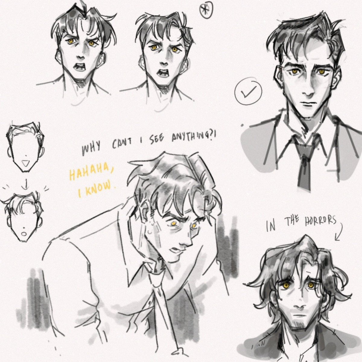 gunstellations's tweet image. #malevolent sketches (slight spoilers in the later pictures!)
finally biting the bullet and attempting at a design for arthur....my mad little man