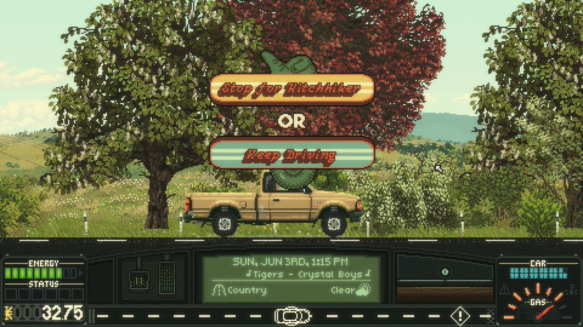 Sir_Pretender's tweet image. Βρήκα χρόνο αυτές τις μέρες και ασχολήθηκα με το #KeepDriving. 🚘 Πανέξυπνο και χαριτωμένο. Χωρίς να το καταλάβω, την πρώτη φορά το τερμάτισα (έχει διάφορα endings) οπότε το ξεκίνησα ξανά και ξανά - πράγμα σπάνιο για 'μένα. 😃 Έχω γράψει έξι-εφτά ώρες και συνεχίζω να περνάω καλά.