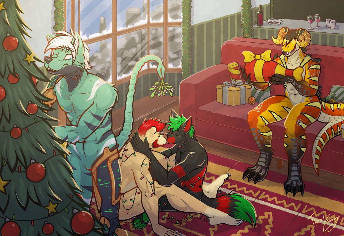✨🎄Cute and wholesome x-mas commission for Phelan Wolf! ^w^ 🎁💛
