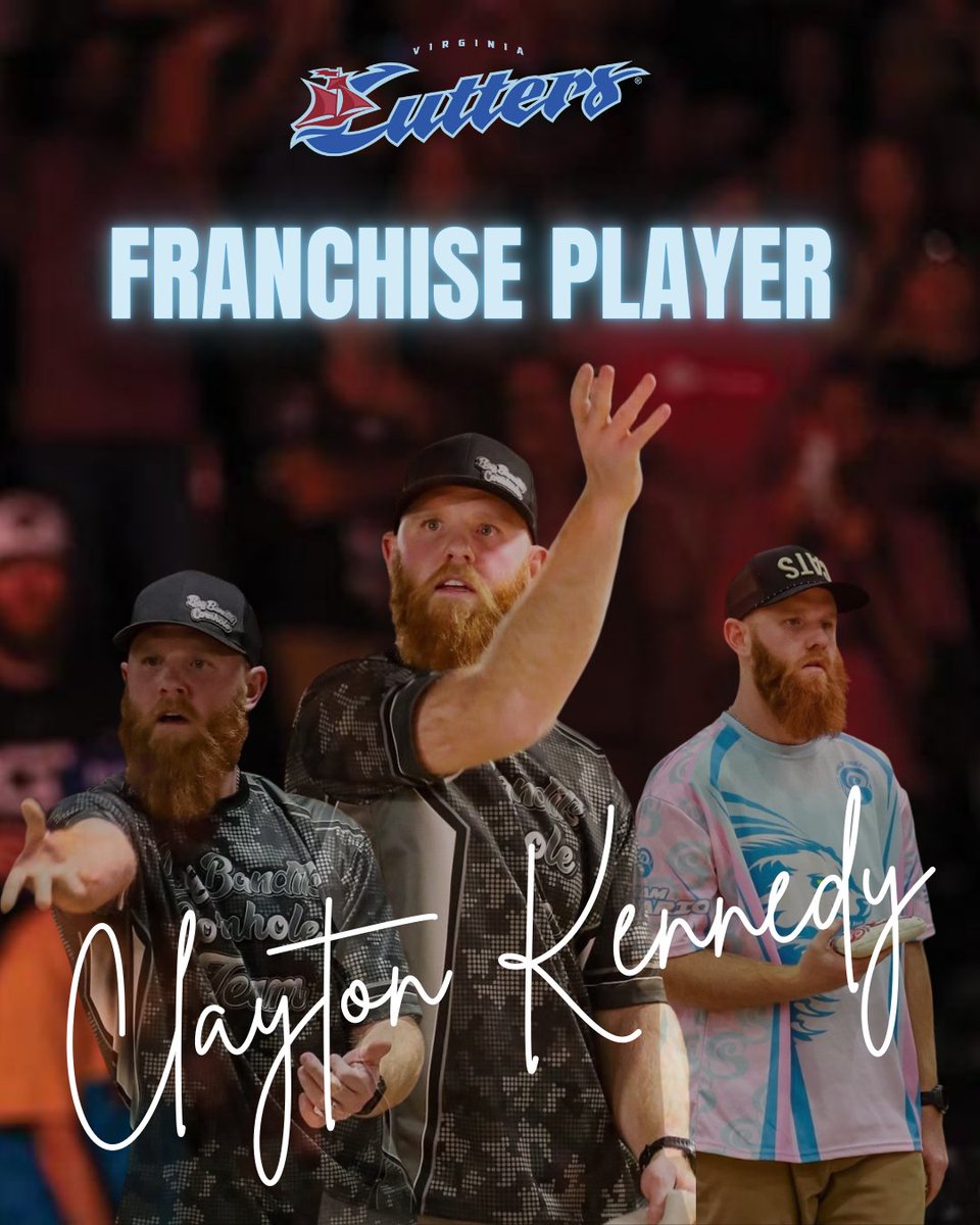 aclcutters's tweet photo. The Virginia Cutters welcome Clayton Kennedy as a 2026 Franchise Player 🪓

🏆 ACL Pro Singles Rank: #75
📊 PPR: 9.82 | 4Bag%: 38.39
✅ Match Win%: 61.9

Proven. Consistent. Built to win.

CUT DIFFERENT.

#VirginiaCutters #FranchisePlayer #ACLPro #Cornhole #CutterNation https://t.co/mJD5tj3ekk