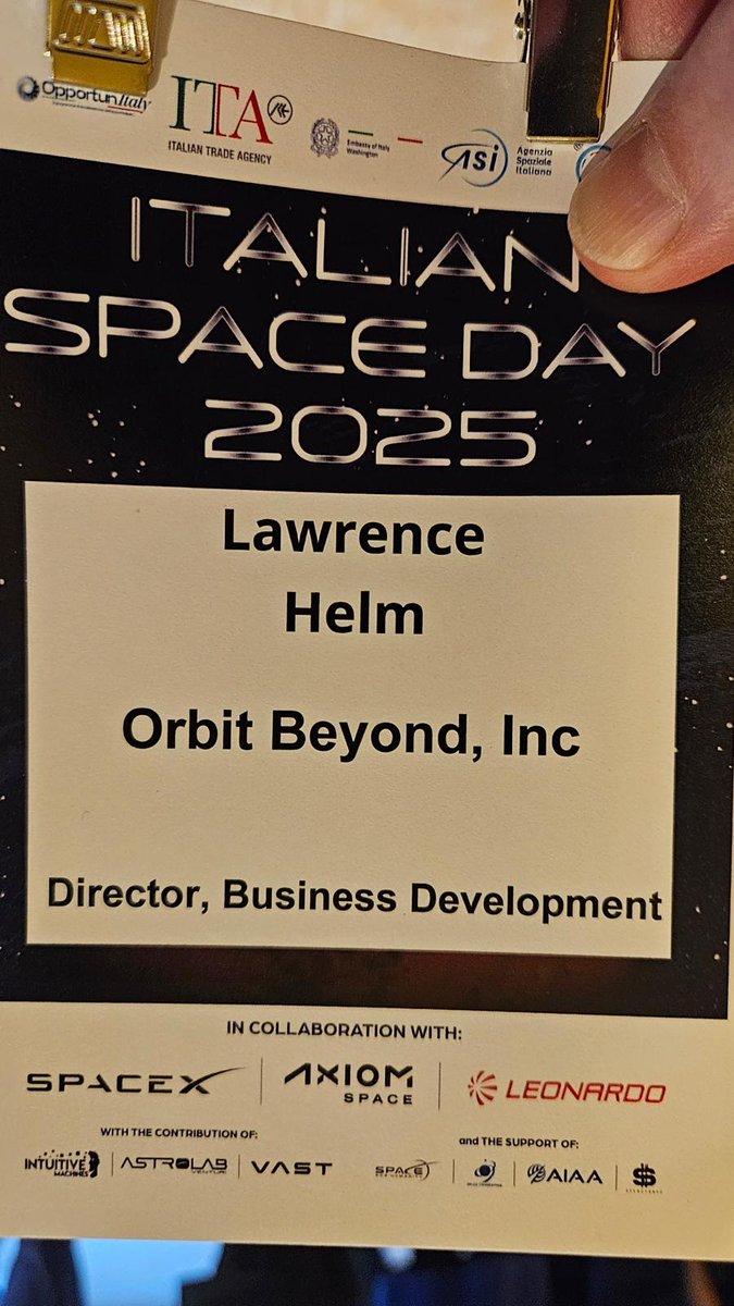 We've recently had the honor of attending the Werner Braun Memorial Dinner in Huntsville, and Italian Space Day in D.C.  These events showcase many great companies, and people with deep understandings of the different technologies needed to put America first in Space.  We want to