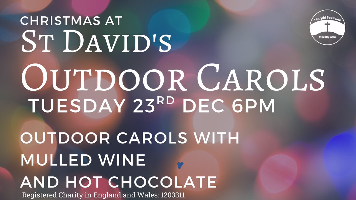 Join us for a magical evening of outdoor carols at St David's on Tuesday, December 23rd at 6 PM. Warm up with some mulled wine and hot chocolate! If it's raining, we will be indoors!