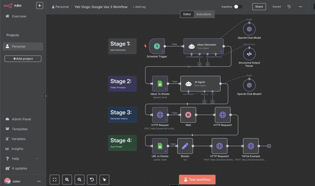 JulianGoldieSEO's tweet photo. I compiled 200+ n8n automation templates you can copy & paste into your business or sell to other companies.

Just straight plug-and-play systems for:

– Lead gen
-Content creation
– Email outreach
– CRM updates
– AI workflows
– Slack/Discord bots
… and more.

LIKE + RT + REPLY “YES” and I’ll send it over.

This is completely FREE. Don't even want your email.