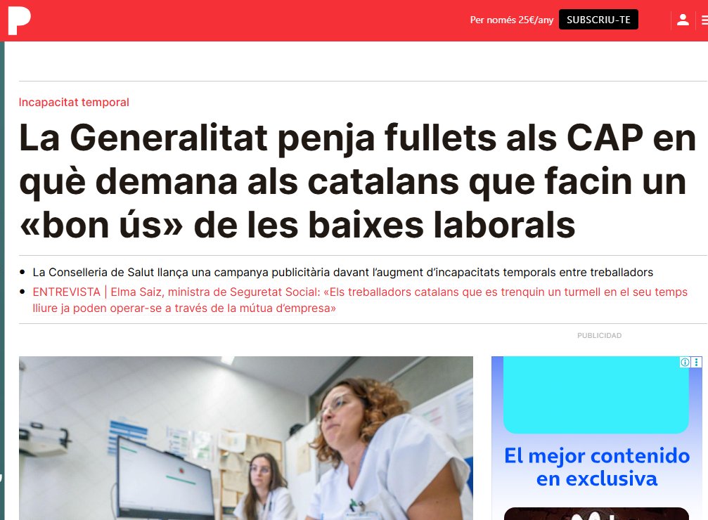 Clarament que es dupliqui la intensitat de baixes en vint anys no s'explica pel doble de malalties per treballador actiu ara que fa vint anys - de fet, és al revés: moltes feines s'han automatitzat i gestionem millor els riscos. 
Se'n fa un mal ús perquè es permet fer-ne mal ús.