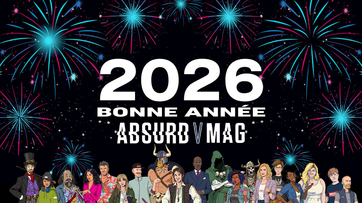 AbsurdVMag's tweet image. Bonne année 2026 ! 

C’est avec pas mal d’émotions que nous entrons dans notre deuxième année. L’occasion pour nous de vous souhaiter nos meilleurs vœux !
absurdvmag.fr/bonne-annee-20…