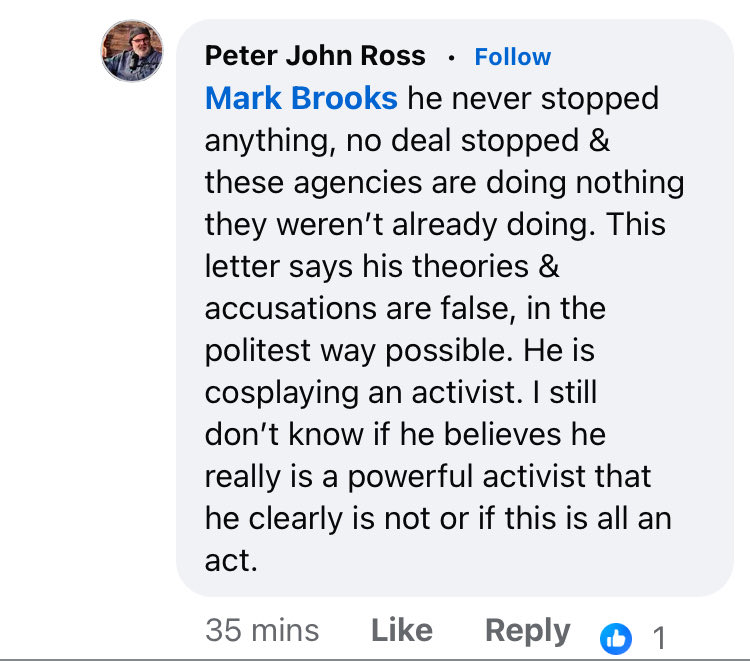 MatthewABerdyck's tweet photo. Ross finally reveals Social Media Monster is in fact a veiled politcal attack on https://t.co/EwEirJrjB2 and clips off page two of the letter where we secured a second environmental assessment, a secondary federal criminal investigation, and withholds continued litigation efforts https://t.co/HvyQslcKHH