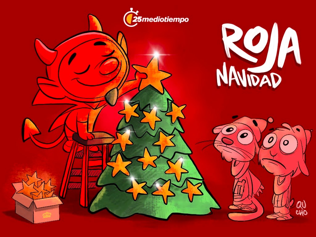 mediotiempo's tweet photo. Una Navidad repleta de estrellas para Toluca, mientras que otros siguen soñando con que se acabe la sequía.... 👹👀

El cartón de @qucho https://t.co/39J6gpofaS