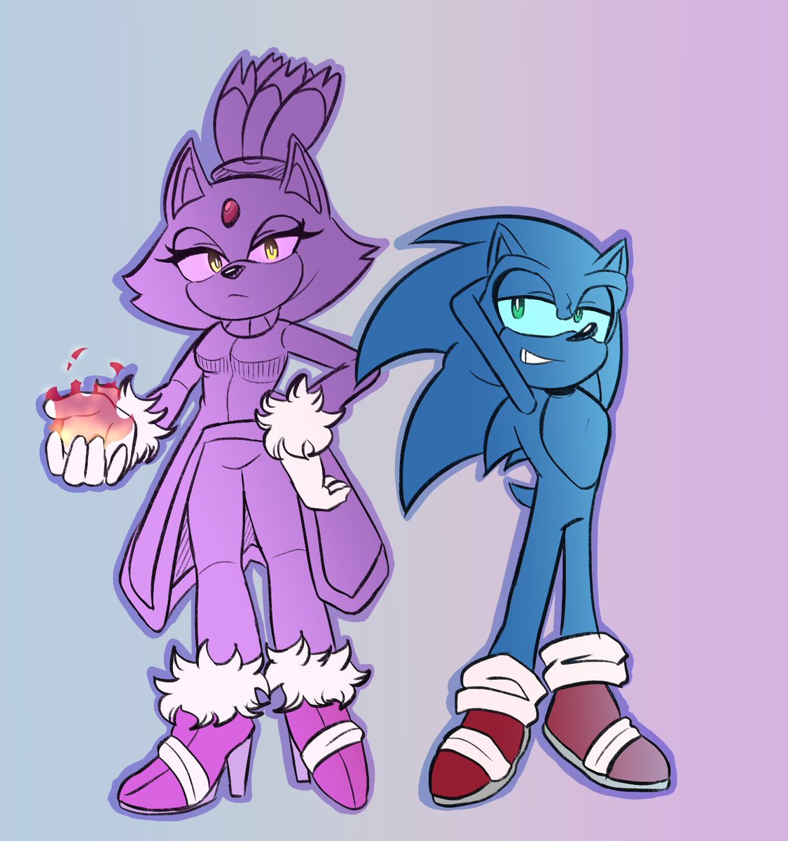 Okay fine I made Blaze taller
#sonaze