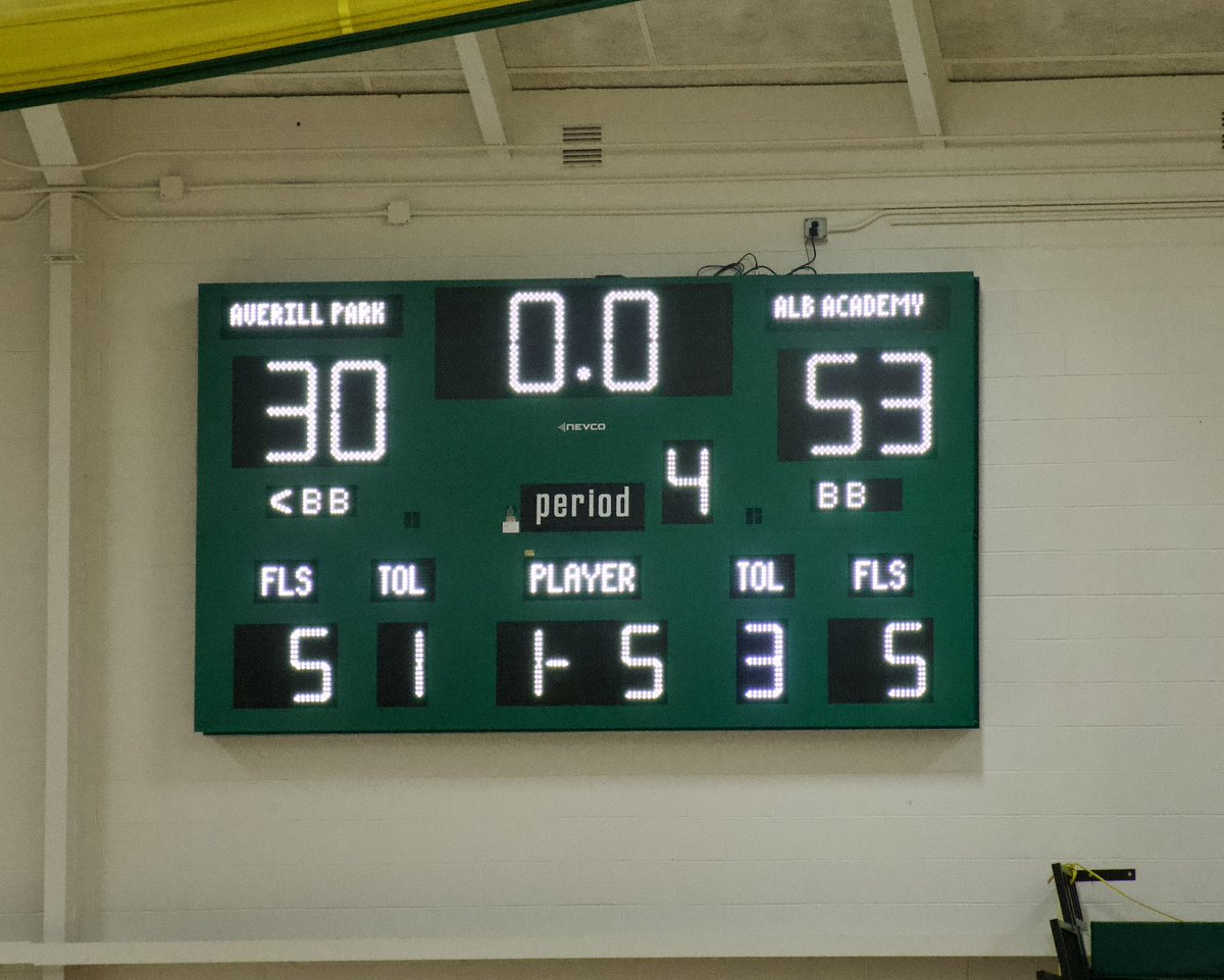 NYSTakeover's tweet photo. Albany Academy 53
Averill Park 30
Final

It took well into the 2nd half for Academy to find comfortable separation against a scrappy AP team, but ‘find it’ they did. A 14-2 stretch spanning parts of q3 & q4 broke open a single digit contest in the first of 2 girls’ games today at Siena.

@alexleonard54 led all scorers with 16 including her 1000th point, @vien_morgan added 12 in the win. Eight players scored for AP paced by three with 5 each.

Game 1 ✔️