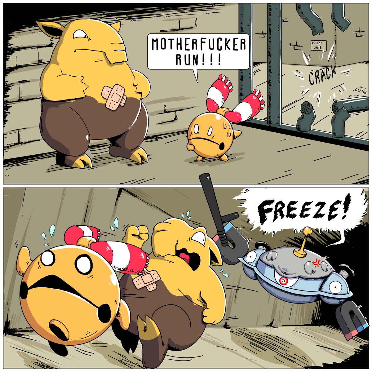 JIStheFox's tweet image. 🐘🔔🚓🧲

#drowzee #chingling #pmd #pokemon