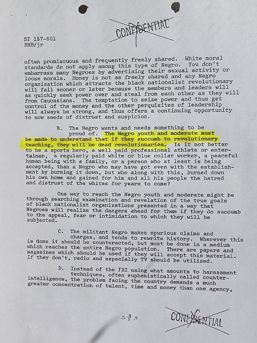 Anytime you need to be reminded that the United States of America was at WAR with Black male revolutionaries/nationalists, the FBI is more than happy to remind you with declassified primary source documents. 

This COINTELPRO memo from the FBI San Francisco Office was written one