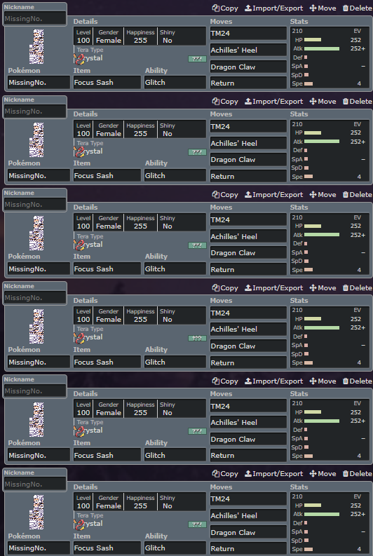 day 139, a full team of missingno. because i'm evil and fucked up

go my minions, destroy every copy of firered