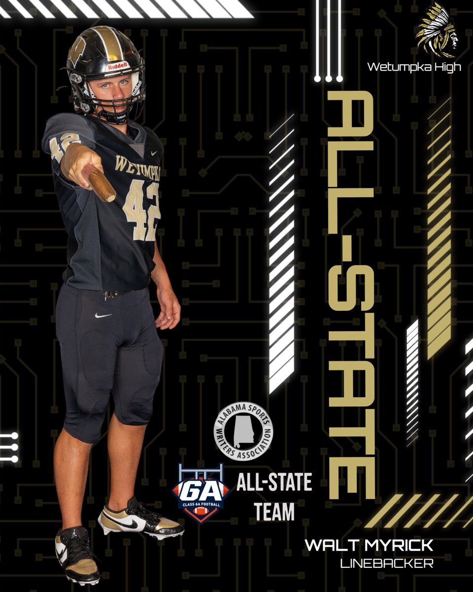we2_football's tweet image. CONGRATULATIONS to Senior LB Walt Myrick on earning All-State Honorable Mention! @AL6AFootball  @waltmyrick2026 @HallTechSports1 @PrepRedzoneAL 
#WinTheMoment  #AllState #We2Proud