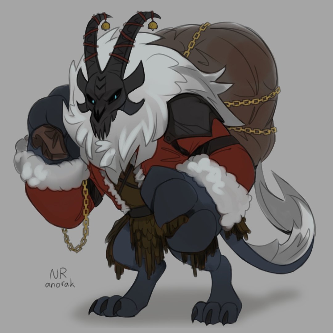 🐏 drew storm hedgehog as Krampus
this kinda suits him : v
#mlpstormcreature #mlpart