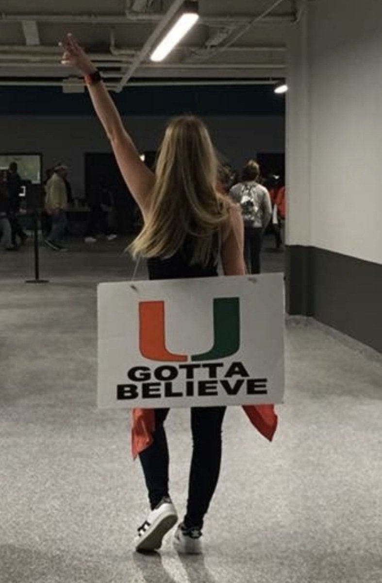 Growing up, my gramps (started the Wick legacy at the U) would always say “you know why we started saying we are the U…Because Coach Schnellenberger would always say…U gotta believe”

I believe in this team. 
LET’S GO CANES!! 
#beatTAM 

#GoCanes #miamiHurricanes