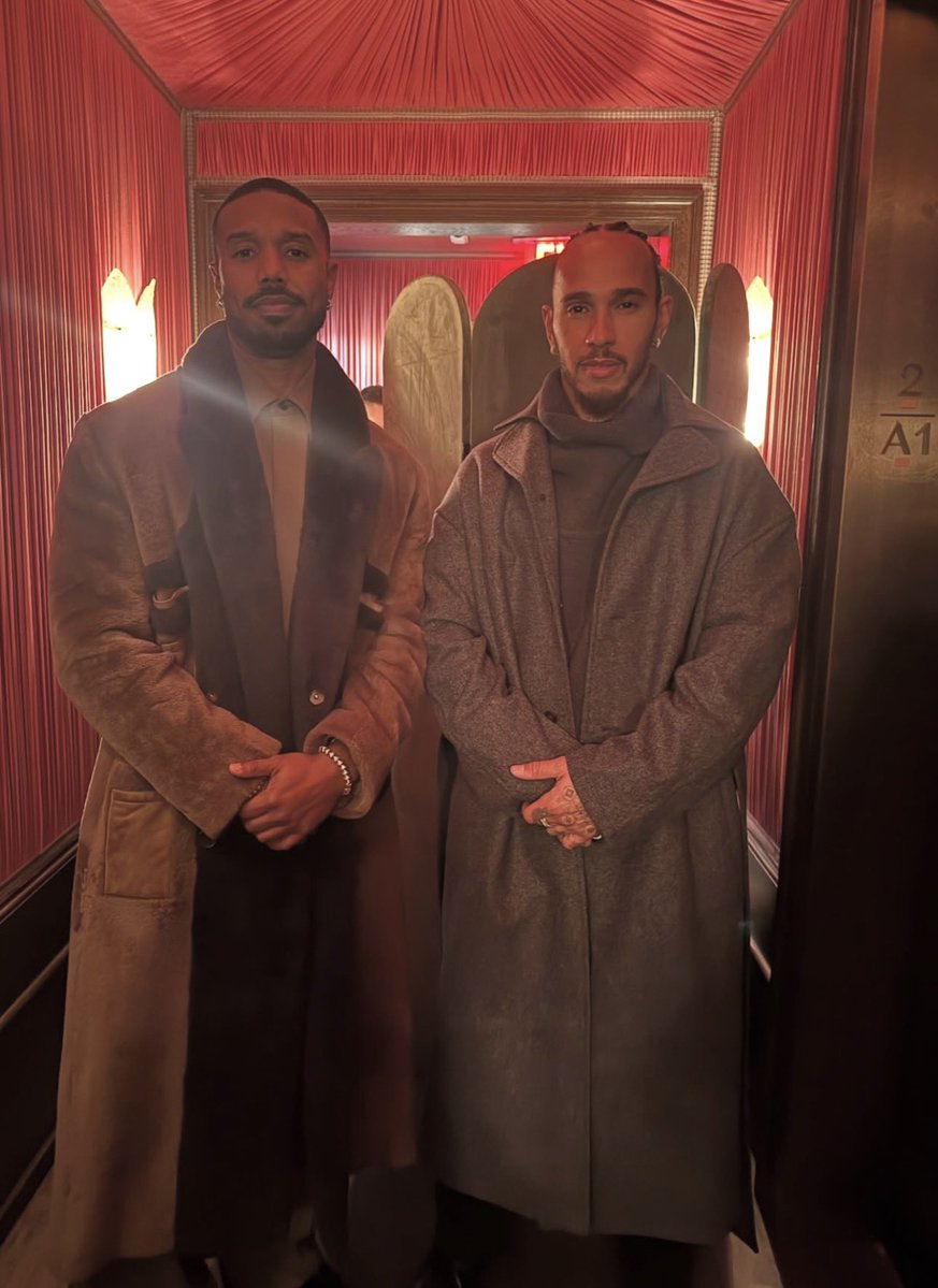 fiagirly's tweet image. Lewis Hamilton and Michael B. Jordan in New York City!