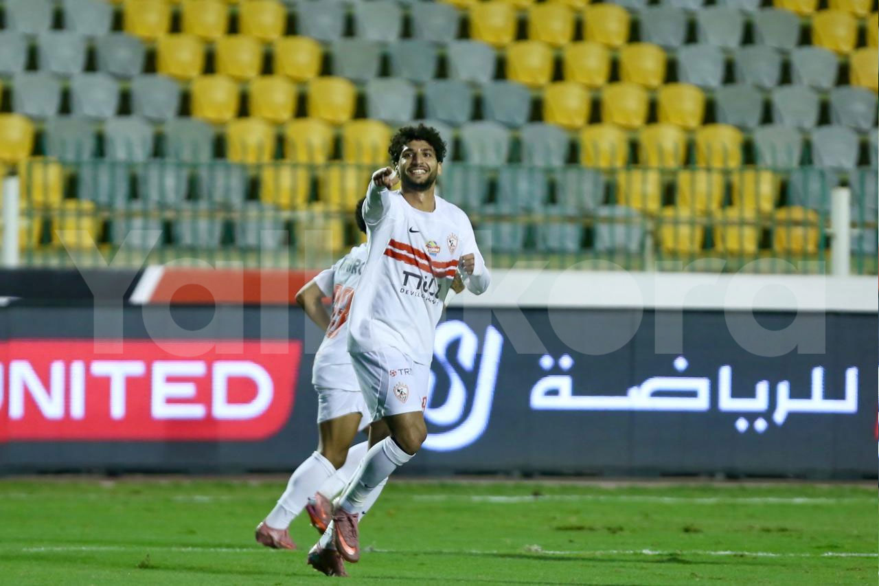 احتفال عمرو ناصر بهدفه في حرس الحدود 