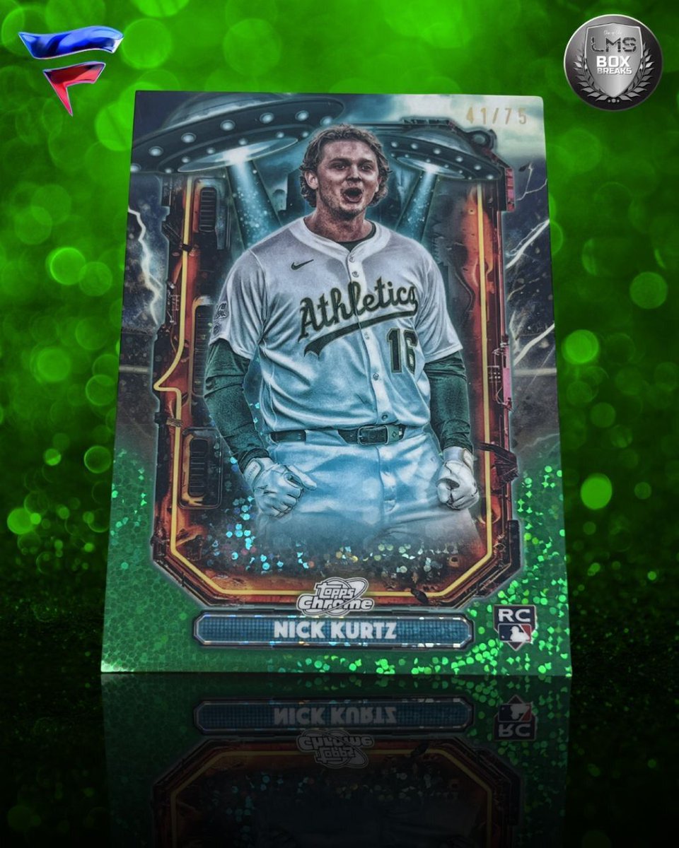 BoxLms's tweet image. 💚🔥 MONSTER ROOKIE HIT PULLED LIVE! 🔥💚

Nick Kurtz 💥
⚡ Topps Chrome RC
⚡ Green Parallel /75 (41/75)
⚡ Oakland A’s future star shining bright!

Big color. Low print. HUGE moment caught LIVE 😮🔥

👉 Don’t miss the next pull — join us on our live breaks and chase the heat!